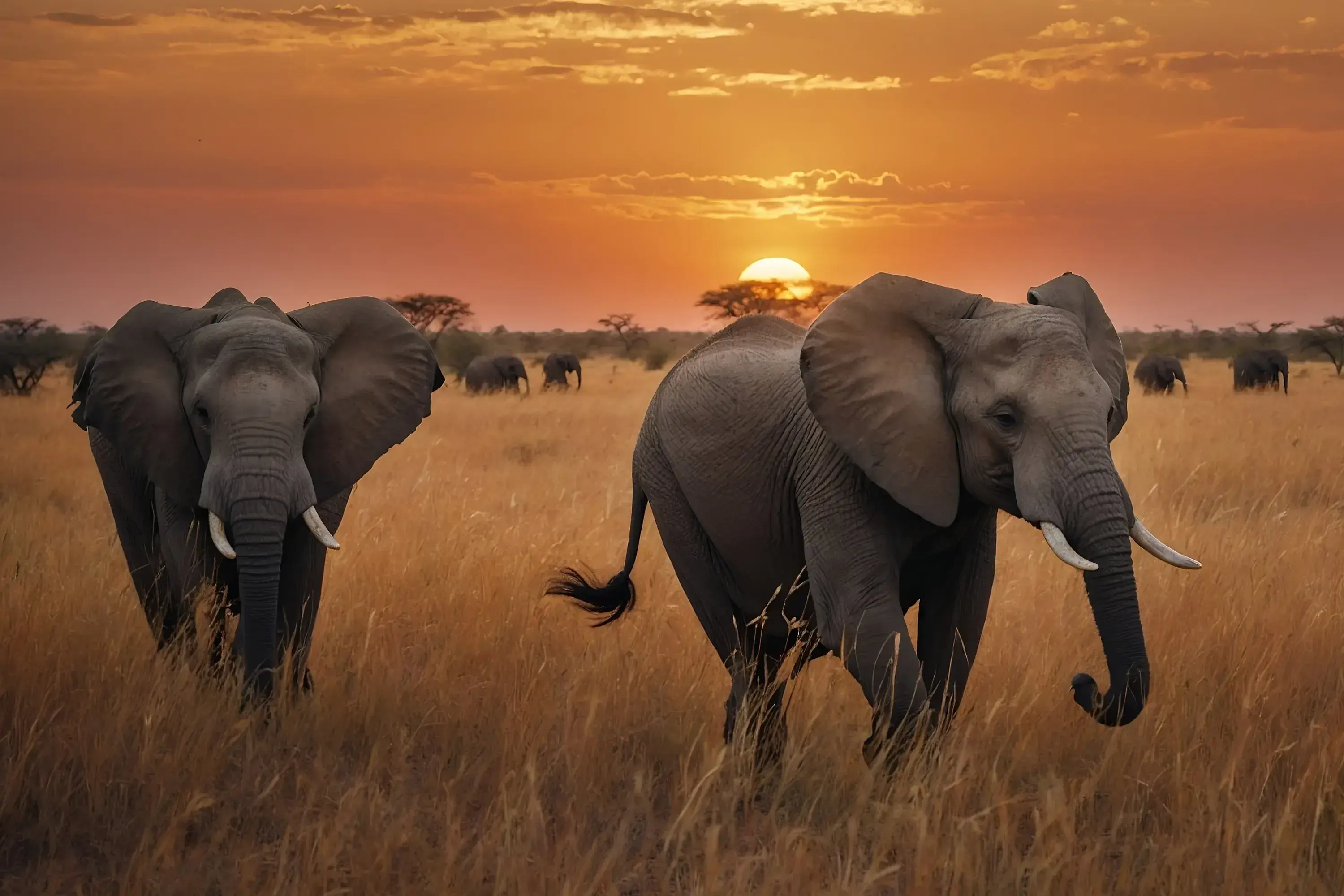 Safari vehicle on the Serengeti plains