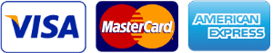 Visa, Mastercard and American Express accepted
